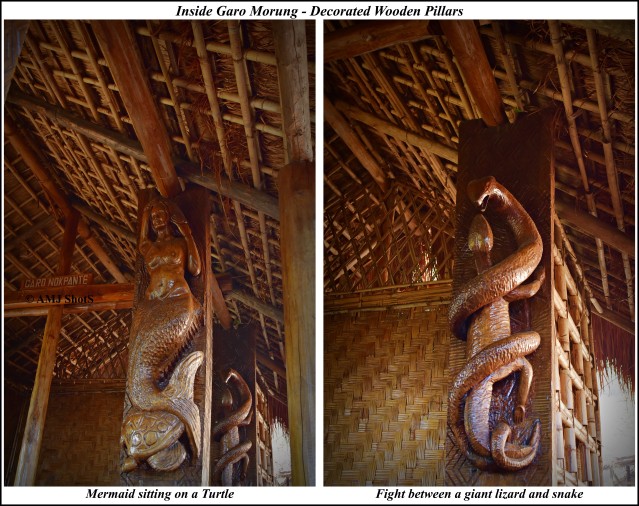 Wooden pillars of Garo morung copy